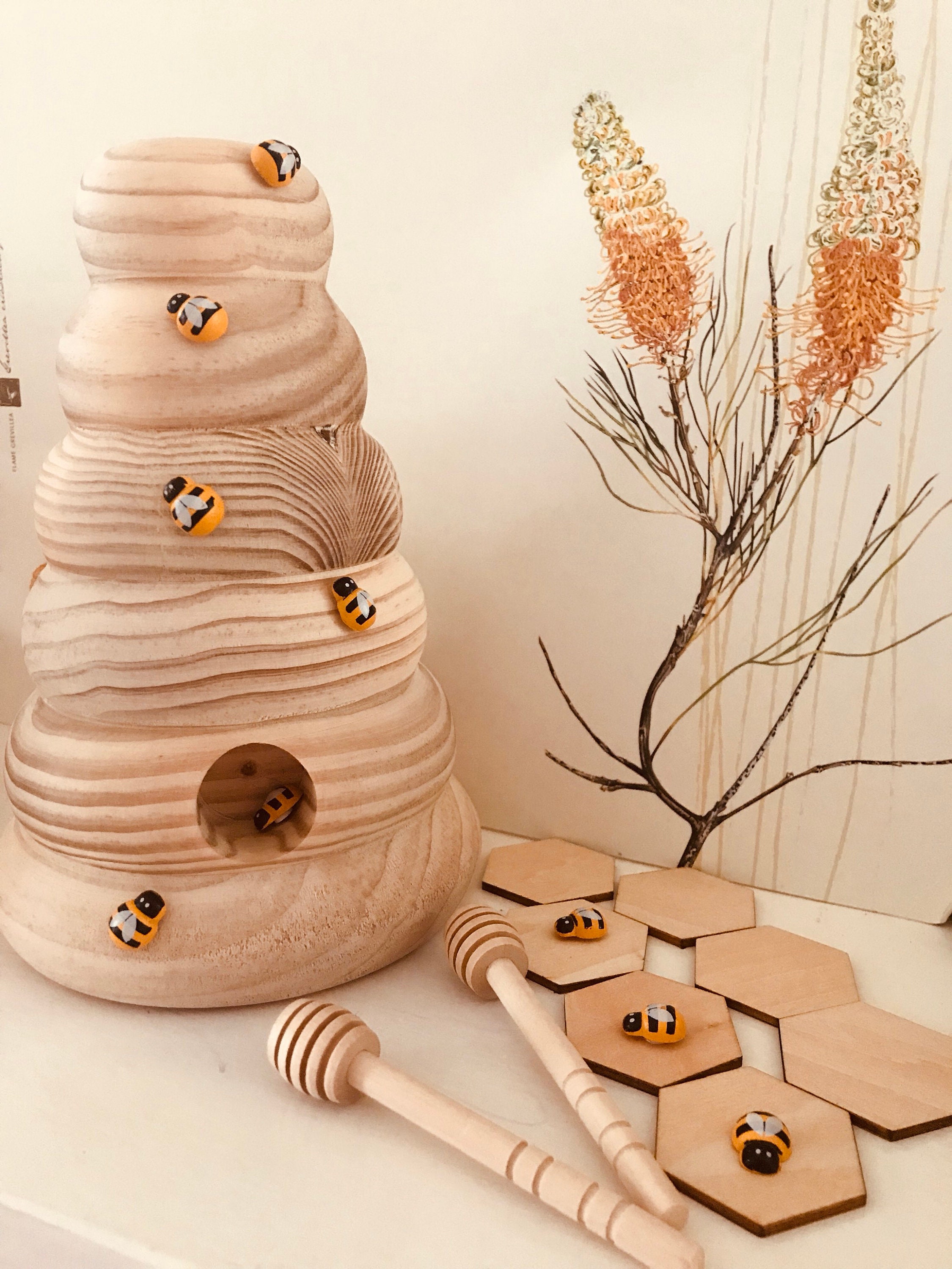 Large Natural Wooden Bee Hive