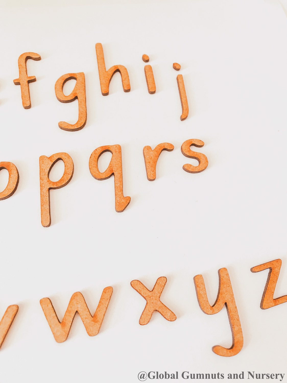 a z lowercase print wooden letters