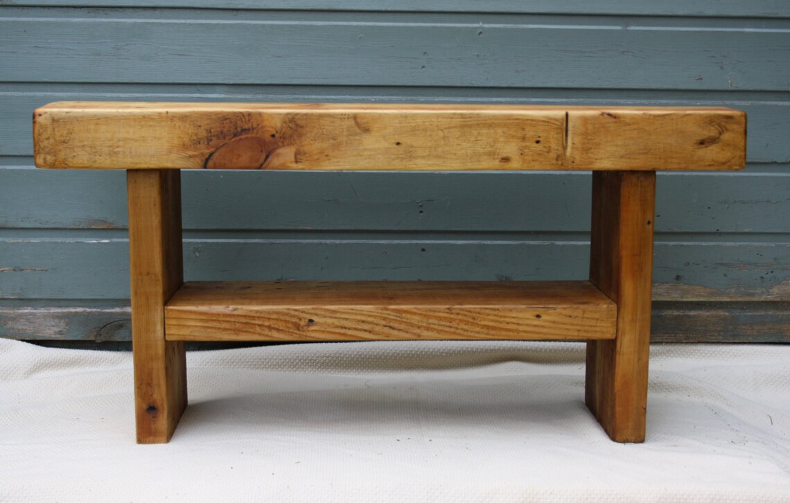 Rustic wooden bench handmade from reclaimed timber Etsy