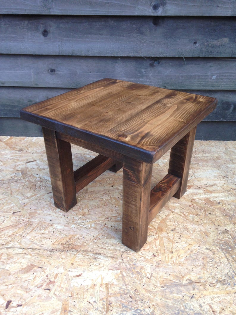 Small Rustic Side Table Plant Stand Handmade From Small Rustic Side Table Plant Stand Handmade From Reclaimed Timber Ready For Immediate Dispatch
