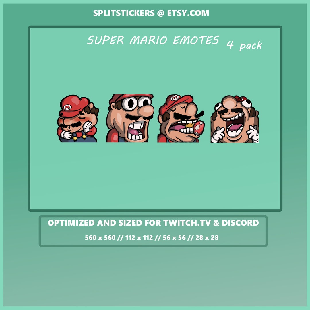 Mario Emoting Super Mario Emote 4 Pack 2 ( Discord / Twitch Ready ) - Etsy