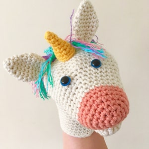Uli the Unicorn Hand / Glove Puppet Crochet Pattern