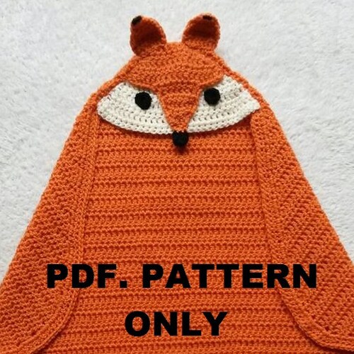 Fox Hooded Wrap Baby Blanket Crochet Pattern Etsy