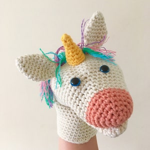 Uli the Unicorn Hand / Glove Puppet Crochet Pattern image 3