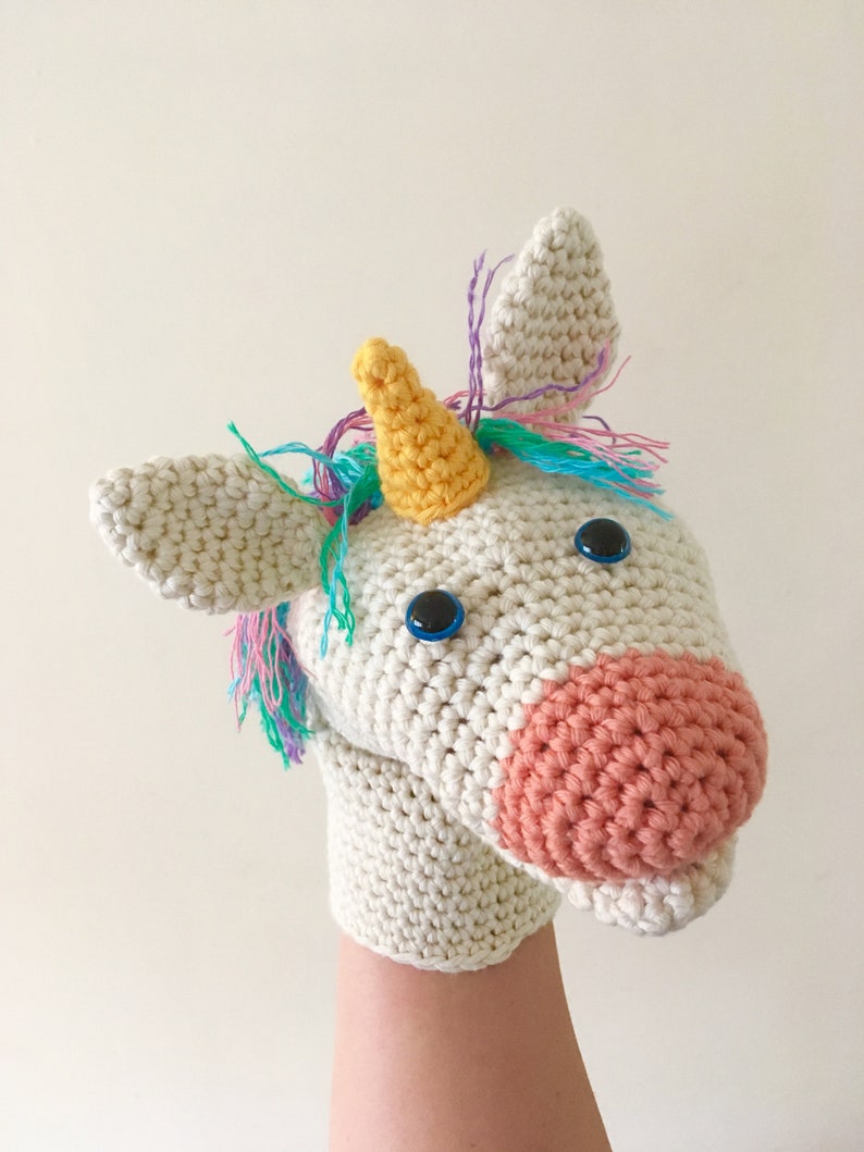 Uli the Unicorn Hand / Glove Puppet Crochet Pattern image 3