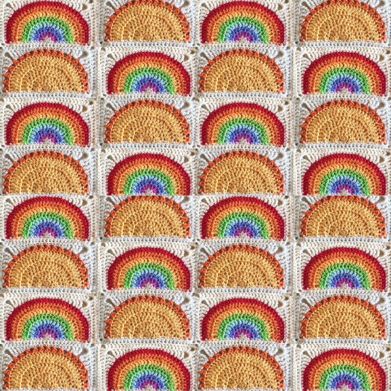 Rainbow and Sunshine Panels Crochet Pattern image 3