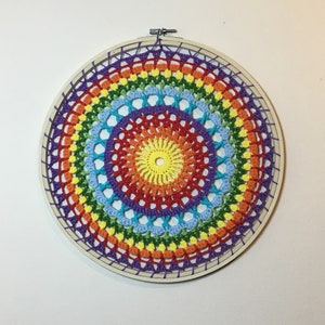 Rainbow Carousel Crochet Mandala Pattern - doily/placemat/home decor
