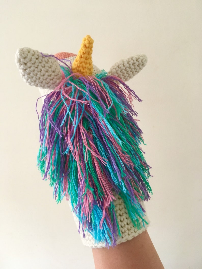 Uli the Unicorn Hand / Glove Puppet Crochet Pattern image 5