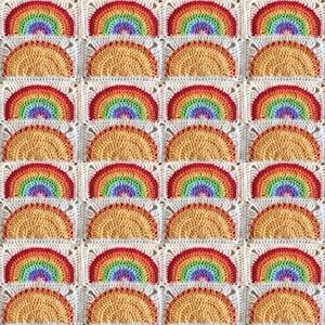 Rainbow and Sunshine Panels Crochet Pattern image 1