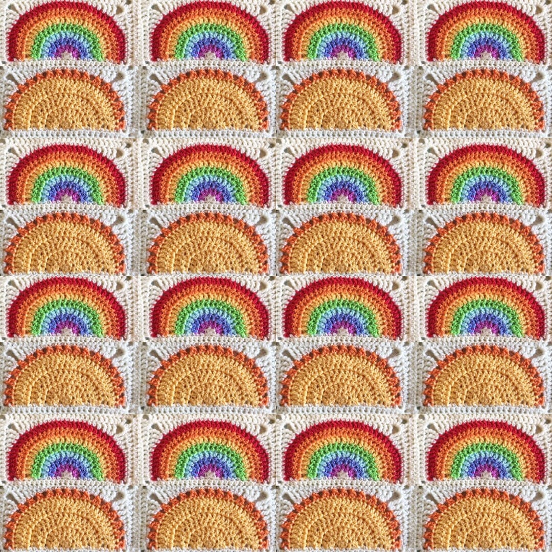 Rainbow and Sunshine Panels Crochet Pattern
