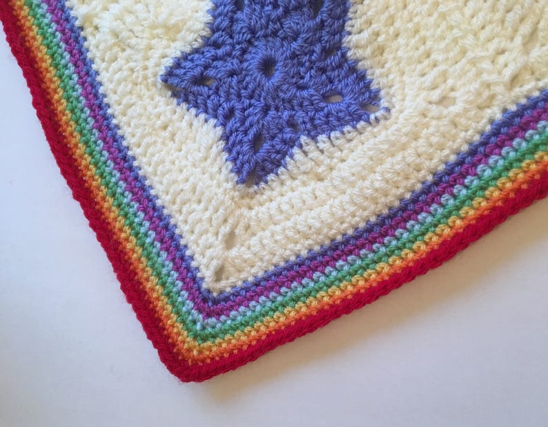 Rainbow of Stars Blanket Afghan Baby Blanket Crochet Pattern image 6