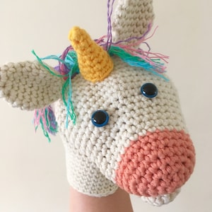 Uli the Unicorn Hand / Glove Puppet Crochet Pattern image 2