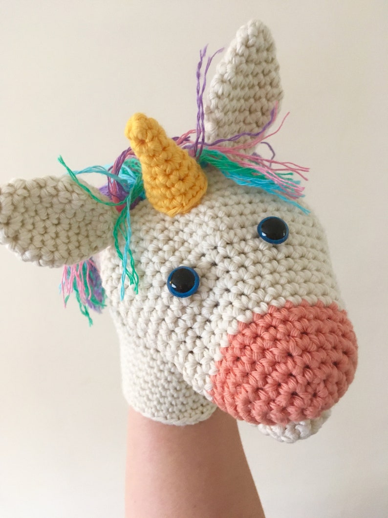 Uli the Unicorn Hand / Glove Puppet Crochet Pattern image 2