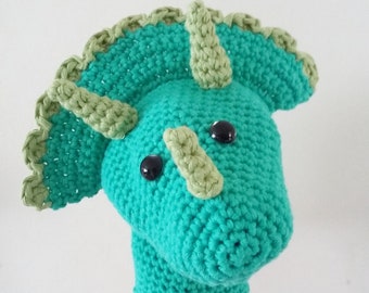 Daisy the Triceratops Dinosaur Hand / Glove Puppet Crochet Pattern