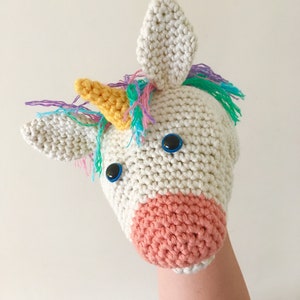 Uli the Unicorn Hand / Glove Puppet Crochet Pattern image 4