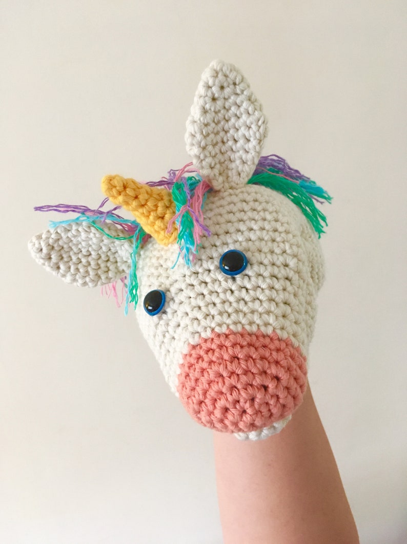 Uli the Unicorn Hand / Glove Puppet Crochet Pattern image 4