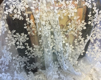 I y - 2016 Delicate Floral Soft Cotton Tulle Lace. Imported