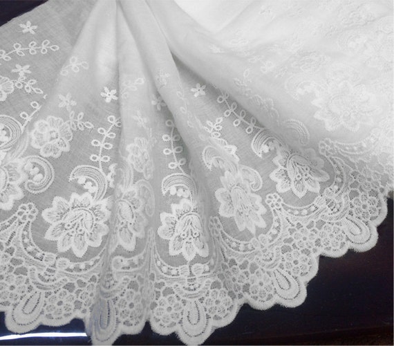 14Yds Broderie Anglaise Cotton Eyelet Lace Trim 9cm YH1327 White 14Yds Broderie Anglaise Cotton Eyelet Lace Trim 9cm YH1327 White