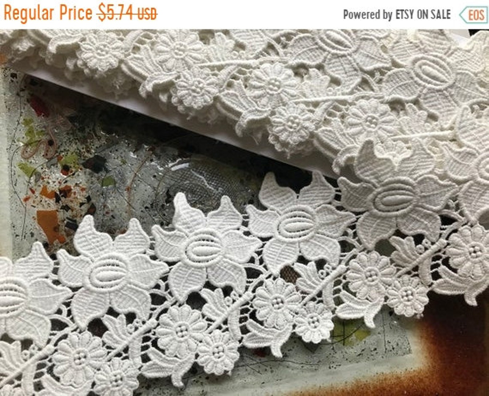 ON SALE Natural White Italian Cotton Lace 9.5 cm Wide Etsy