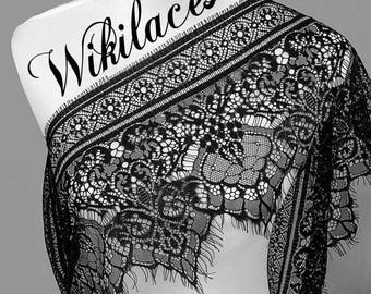 Stunning French Chantilly Lace, Black or White Color - 25 cm Wide, Imported.