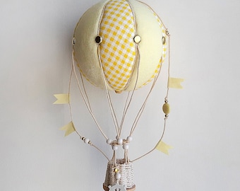 Heißluftballon Modell 19,5 cm, Dekorative Heißluftballons, Textil Heißluftballon, Baby Heißluftballon Mobile