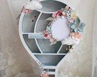 Handmade Hot Air Balloon Shadow Box: Baby Keepsake