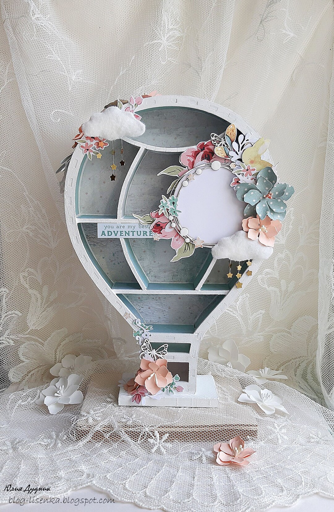 Hot Air Balloon Shadow Box, Shadow Box, Art Shadow Box, Baby Shadow Box