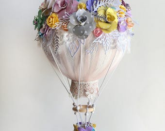 Flower Hot Air Balloon Model: Handmade Decor (10.23 Tall)