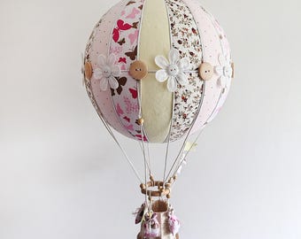 Textile Hot Air Balloon Model: Hanging Decoration (17.32" Tall)