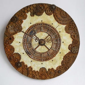 Steampunk Wall Clock: Handmade Art Clock