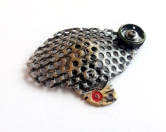 Steampunk Airship Refrigerator Magnet: Handmade Steel Decoration