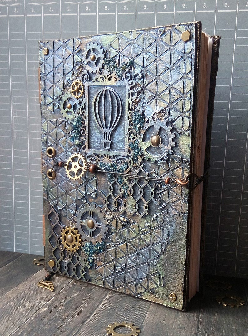 Steampunk Notepad, Notebook, Sketchpad, Jotter, Writingpad, Scratchpad