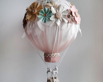 Flowers Hot Air Balloon, Handmade Hot Air Balloon, Wedding Hot Air Balloon, Hot Air Balloon Model