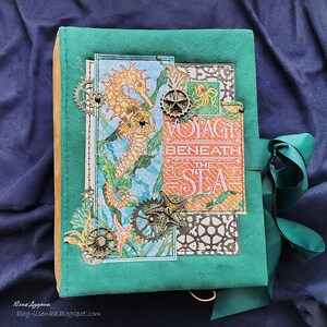 Handmade Steampunk Photo Album: Mermaid Theme Scrapbook Album