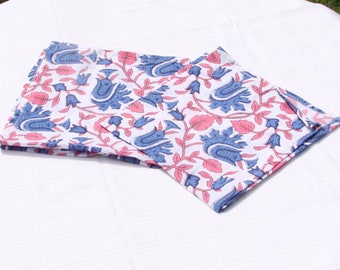 Flowery batik cotton napkin 35 cm x 35 cm, per two