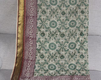Coton veil Paréo with sari border, sarong, pagne, dress beach
