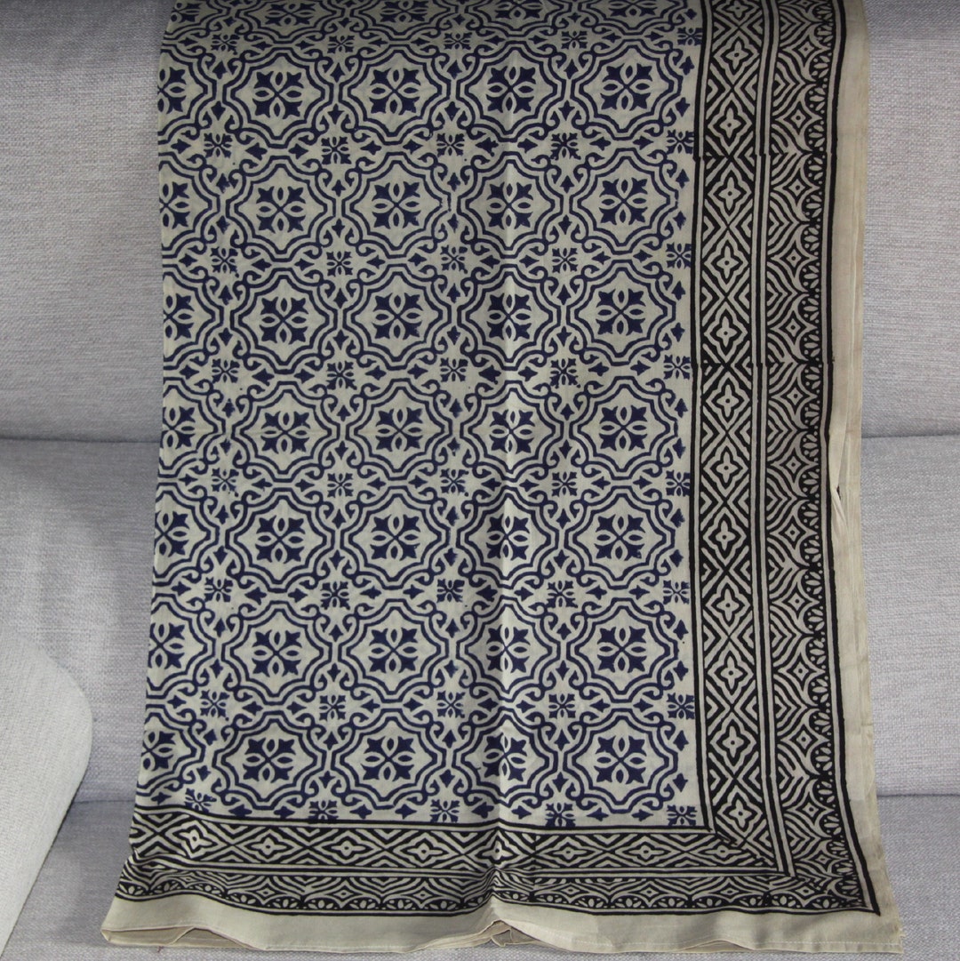 Paréo Sarong En Coton 100% - Tissu étoiles Noir-beige - Multifonction Plage, Voyage