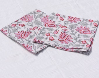 Flowery batik cotton napkin 35 cm x 35 cm, per two