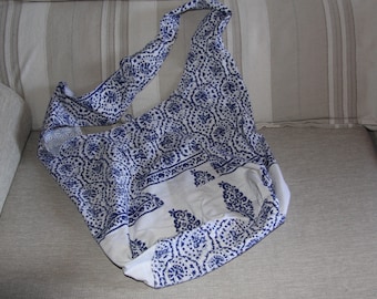 Bolso étnico reversible, bolso de playa con correa de hombro