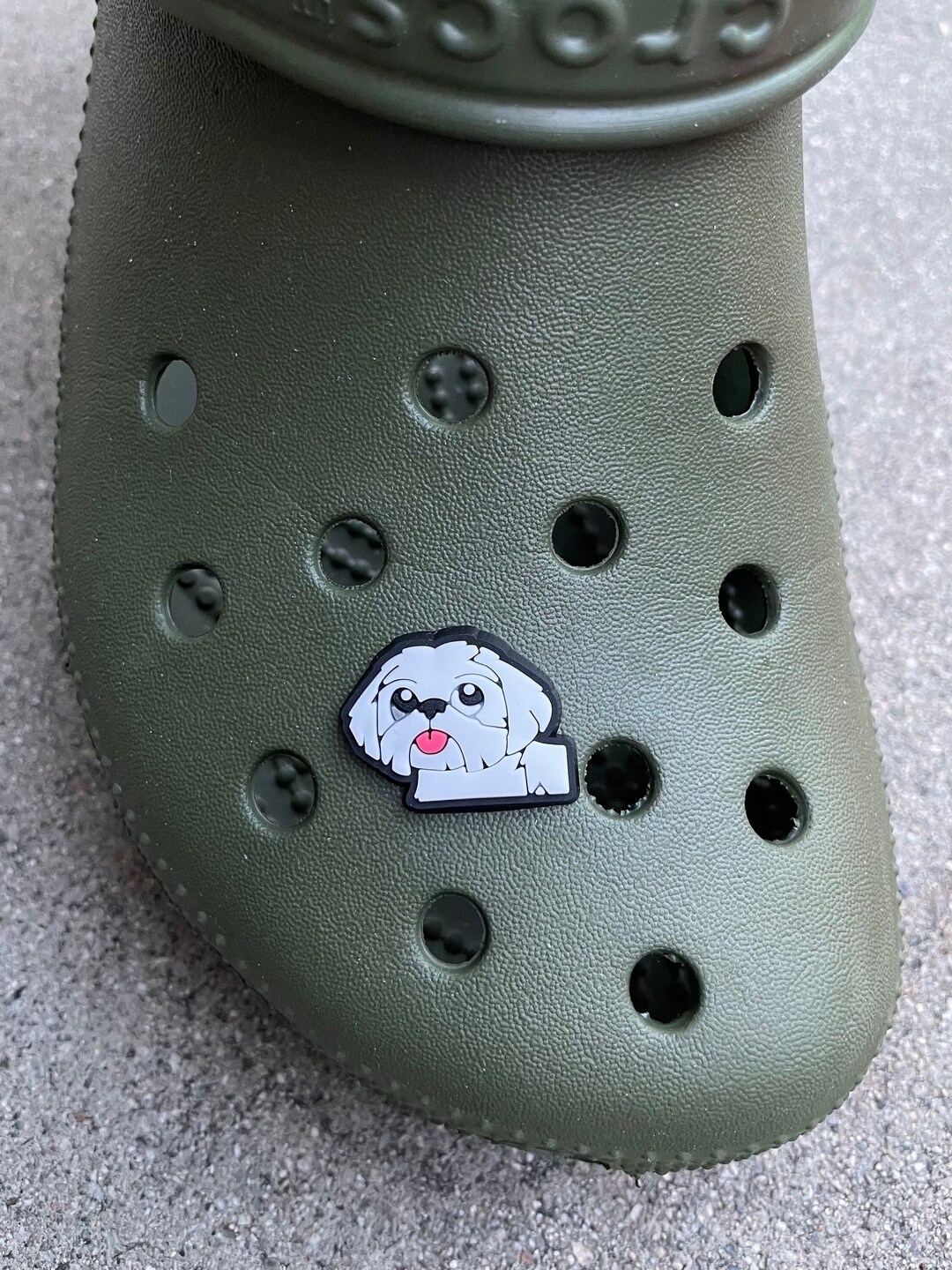 White Dog lhasa Apso or Shih Tzu Shoe Charm Etsy