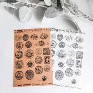 Vintage Stamp Stickers, Journal Stamps, Scrapbook Stickers, Decorate Stickers, Vintage Journal, Junk Journal, Bullet Journal