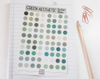 Grüner Punkt Sticker | Pastell Grüne Journal Aufkleber | Grüne Ästhetik | Budget Planner Aufkleber | Winzige grüne Punkte Aufkleber