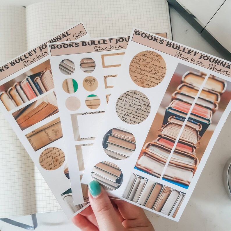 Vintage Book Stickers Bullet Journal Book Stickers Vintage Etsy UK