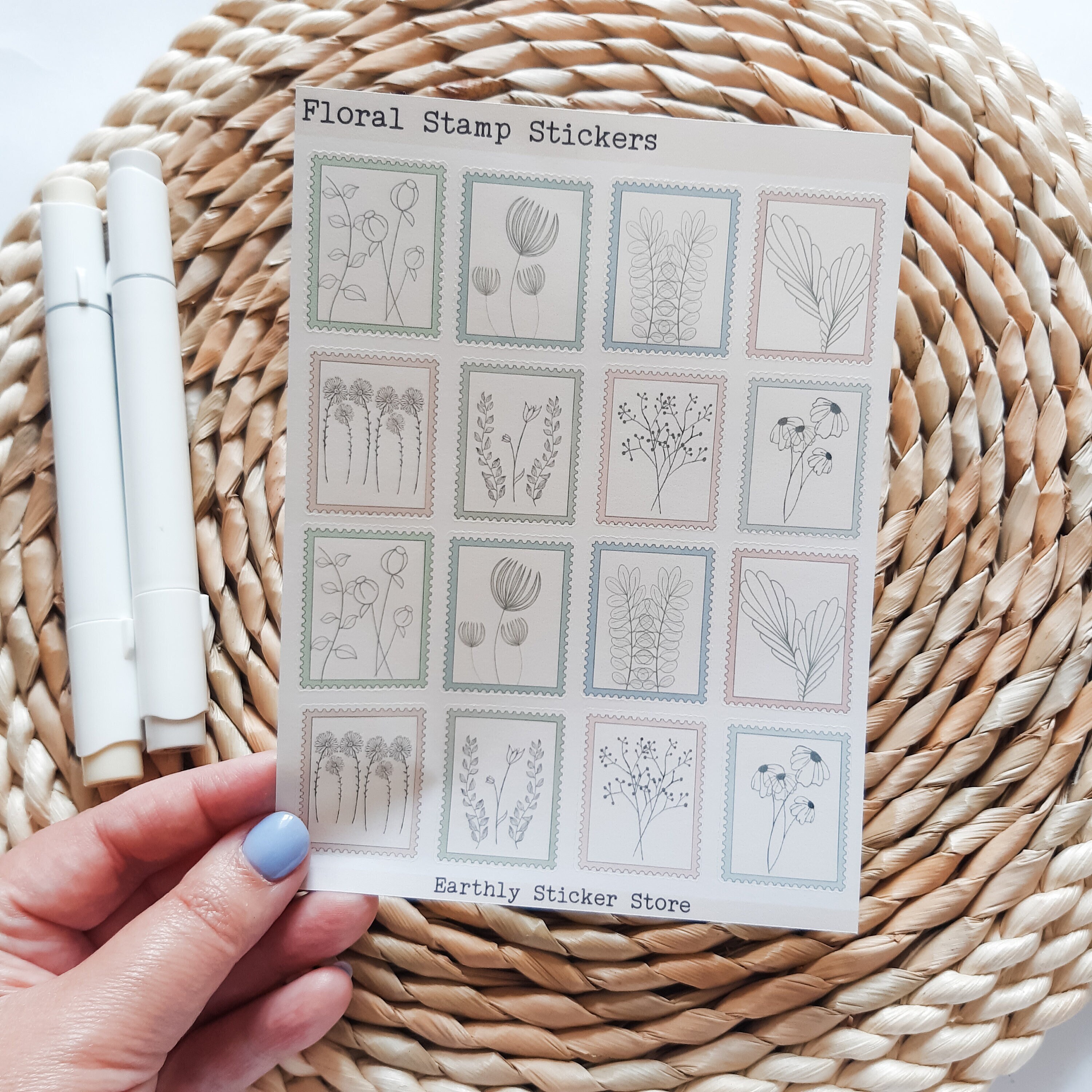 Flower and leaves Border Stickers for bullet journal and planners – Dicope  Stickers