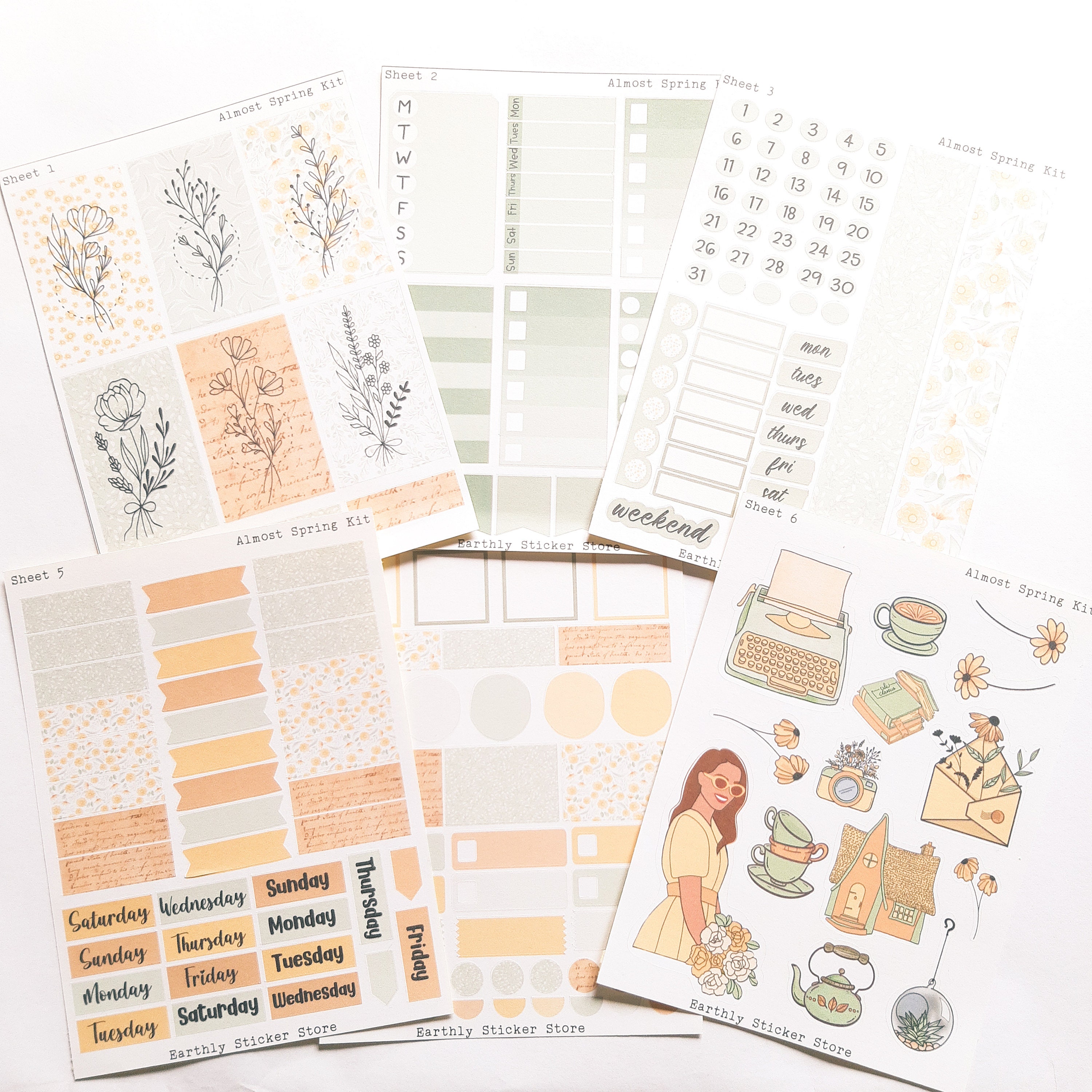 April Showers Planner / Journal / Scrapbook/ Card Making Sticker Kit Bundle  
