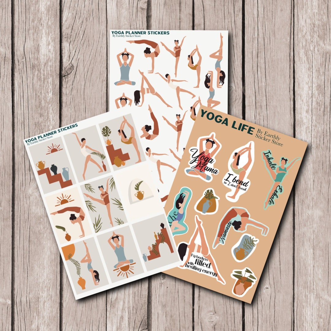 Yoga Stickers Yoga Planner Stickers Yoga Lover Sticker Sheet Etsy