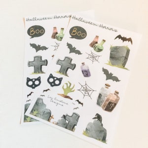 Halloween Stickers, Bullet Journal Halloween Stickers, Halloween Sticker Pack, Halloween Quotes