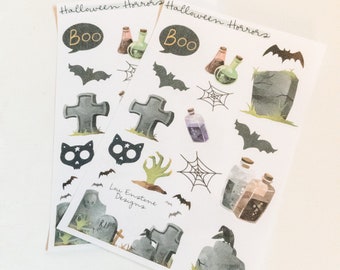 Halloween Stickers, Bullet Journal Halloween Stickers, Halloween Sticker Pack, Halloween Quotes