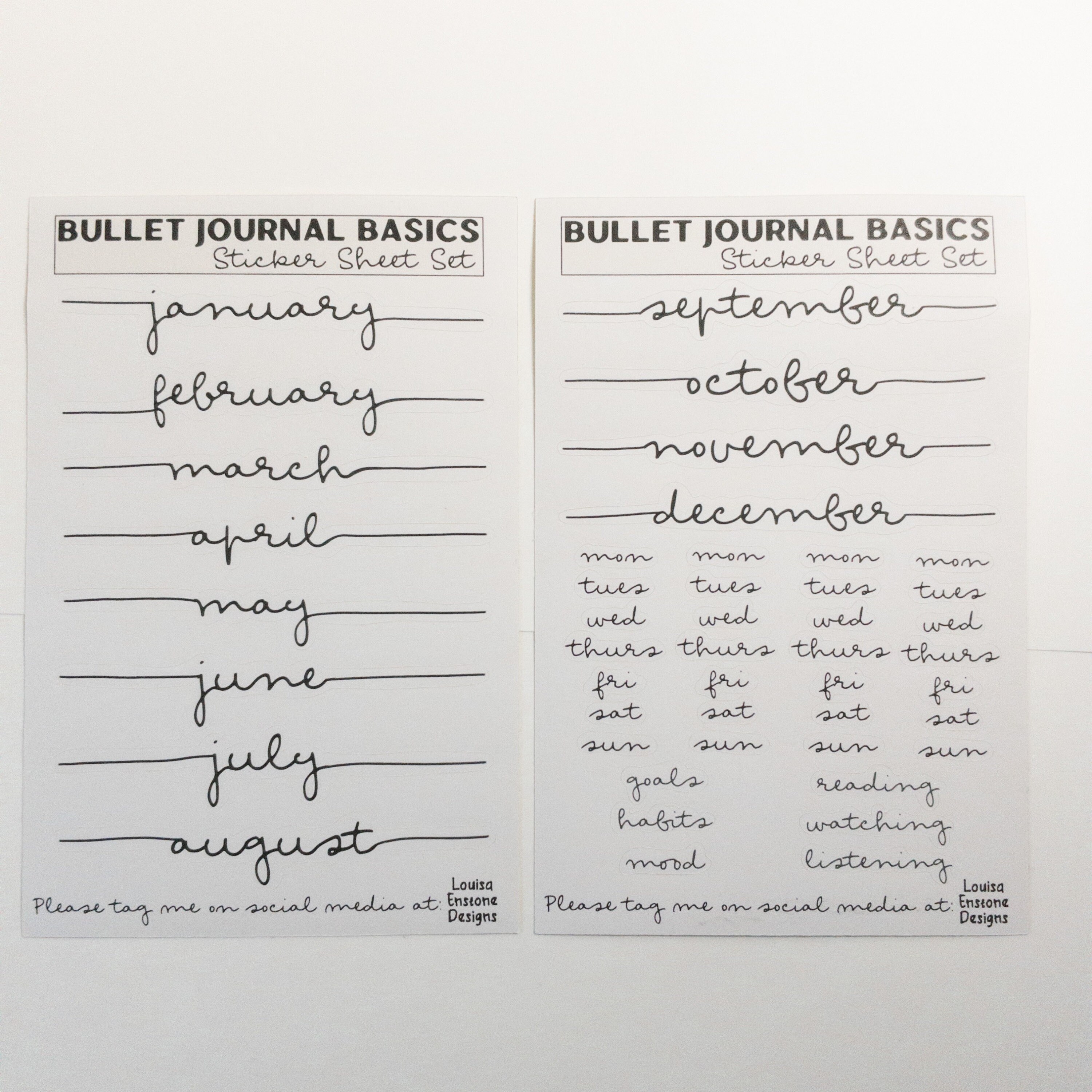 bullet journal sticker basics set bullet journal sticker etsy