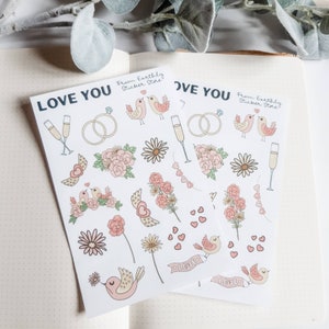 Valentine's Planner Stickers, Cute Valentines Sticker Sheet, Valentines Scrapbook Stickers, Junk Journal Valentines Stickers